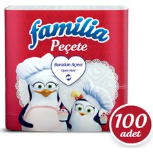 Familia Peçete 100'lü Renkli Yumuşak Dokulu Kağıt Sofra ve Parti Kullanımına Uygun