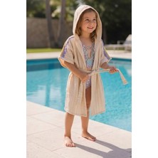Melomel Beach Cover-Up Beige Kız Çocuk Müslin Panço