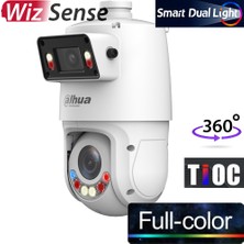 Dahua (SDT4E425-4F-GB-A-PV1) 4mp+4mp 25X Tioc Smart Dual LED Full Color Ptz Kamera 100MT