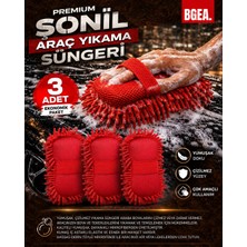 Bgea 3'lü Premium Şönil Mikrofiber Araç Yıkama Süngeri