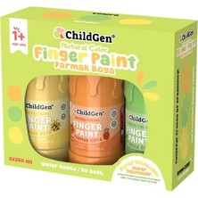 Childgen Süper Yıkanabilir 3'lü Parmak Boya Pastel Set (Turuncu-Sarı-Yeşil) (3X350ML)