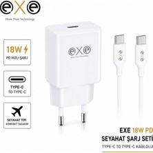 Exe Technology EXE 18W PD Seyahat Şarj Seti Type-C to Type-C
