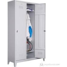 Jessan Ofis 2'li Standart Soyunma Dolabı Açık Gri 185 cm Yükseklik 80 cm Genişlik 40 cm Derinlik