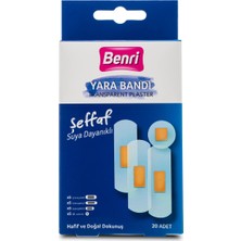 Benri 20'li Şeffaf Yara Bandı Suya Dayanıklı Hafif ve Doğal Dokunuş ile Konforlu Kullanım