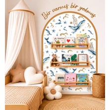 Trend Wall Decor Çocuk Bebek Odası Duvar Sticker Seti | Yapışkanlı Bir Varmış Yazısı + Çerçeve | Unisex Çocuk Odası Dekor Modern Çocuk Odası Dekoru Minimal Çocuk Odası Masal Gibi Oda Dekoru | Hediye