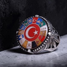Takılingo 925 Ayar Gümüş Osmanlı Kasa 16 Türk Devletli Usta Işi Erkek Yüzük