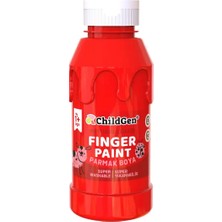 Childgen Süper Yıkanabilir Parmak Boya 350ML - Kırmızı