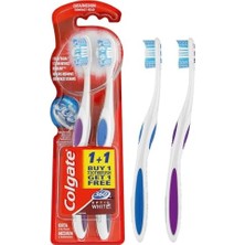 Depo Store 360 Optik Beyaz Dil ve Yanak Temizleyicili Orta Beyazlatıcı Diş Fırçası 1+1