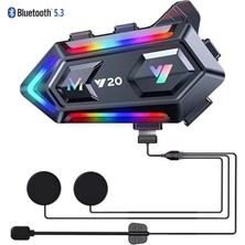Gp Kompozit Gp Katjmer Y20 Bluetooth 5.3 Rgb Işıklı Ipx6 Motosiklet Kask Kulaklığı Intercom