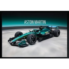 Aston Martin Poster 48X33 cm Çerçeveli | Valkyrie Amr Pro Yarış Arabası Tablosu | Spor Araba Duvar Dekoru