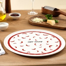 Karaca Hot Stuff Acı Biberli Pizza Tabağı Beyaz 30 cm