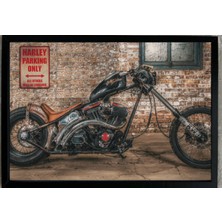 Harley Chopper Konseptli Çerçeveli Poster – Vintage Motosiklet Duvar Tablosu 48X33 cm
