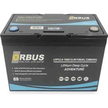 Orbus 12.8V 100AMP Lifepo4 Akü Bluetooth'lu