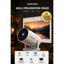 Harvox HY300 Pro Upgrade Projeksiyon Cihazı Taşınabilir Android Sistemli Wifi HDMI USB Destekli Perde Hediyeli Projektör