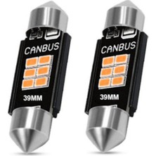 Point Marketing 39MM Sofit LED Ampul Turuncu 6 LED Plaka Bagaj  Tavan Aydınlatma 2 Adet Uyumlu