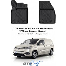 Otocraft Toyota Proace City Pv (2019 ve Sonrası) Araca Özel 4d Karbon Havuzlu Oto Paspas Ön Kabin Full Set 2 Parça