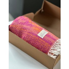 Stella Belli Peştemal 90 x 180 cm Jakarlı %100 Pamuk El Dokuması Püsküllü | Kutulu Respiro | Pembe - Turuncu