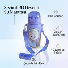 Teknohediyem Sevimli 3D Desenli Su Matarası – Bpa Içermez, Çocuklar Için Güvenli, Dayanıklı Plastik, 20X7X7 cm Taşınabilir Şişe, Okul ve Seyahat Için Ideal