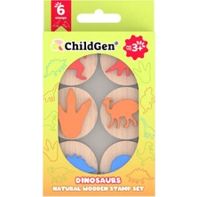 ChildGen Ahşap Damga Dinozor Seti (6 Adet Damga)