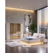 Velura Home & Living Tress Yatak Odası Takımı (6 Kapaklı Gardırop + Şifonyer + Komodin + Karyola)