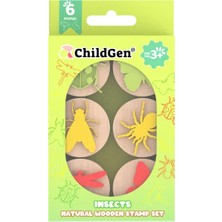 ChildGen Böcekler Ahşap Damga Set - 6 Adet Damga