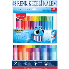 ArtMaster Keçeli Kalem 48 Renk 1 Paket Maped 48 Li Keçeli Kalem Canlı ve Parlak Renkler Ocean Color Peps Yıkanabilir