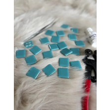 Karsan Mozaik Sanatsal Mozaik Açık Turkuaz 2,5x2,5cm Mozaik Sanatı Malzeme (100GR)