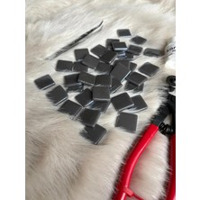 Karsan Mozaik Sanatsal Mozaik Parlak Antrasit 2,5x2,5cm Mozaik Sanatı Malzeme (100GR)