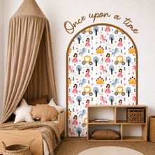 Trend Wall Decor Bir Varmış Yazılı Çocuk Odası Duvar Sticker Seti | Çerçeveli Bebek Odası Dekoru | 75X122,5 Cm,çocuk Odası Hediye Fikirleri, Kız Erkek Unisex Çocuk Odası Dekoru , Minimalist  Modern Ç