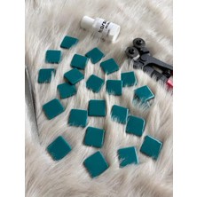 Karsan Mozaik Sanatsal Mozaik Koyu Turkuaz 2,5x2,5cm Mozaik Sanatı Malzeme (100GR)