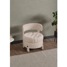 Meşe Home King Kapitoneli Silinebilir Kumaş Konforlu Modern Tasarım Renk Seçenekli Sırtlı/sırtsız Puf / Tekli Sandalye