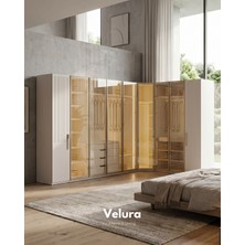 Velura Home Tress 9 Cam Kapaklı Köşe Gardırop (Dolap)