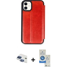 Marsilyan™- iPhone 11 Kılıf Zirve Yansıma Serisi - Şeffaf Royal Nano Ekran Koruyucu + Pers Alüminyum Kamera Lens - Lt