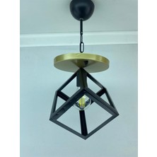 UltraMint Boyalı Metal Tepsi ve Tekli Küp Avize Dekoratif Aydınlatma