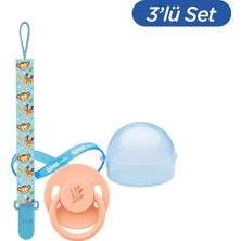 Wee Baby Pure Yuvarlak Uçlu Kauçuk Emzik No:1 - Somon (Kutu ve Band Seti) Erkek