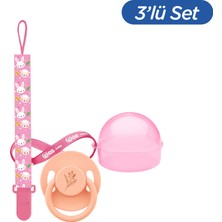 Wee Baby Pure Yuvarlak Uçlu Kauçuk Emzik No:1 - Somon (Kutu ve Band Seti) Kız
