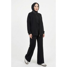Thiff Tesettür Önü Fermuarlı Oversize Modal Takım