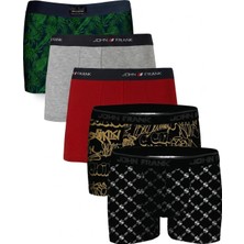 John Frank Logolu Pamuklu 5'li Paket Boxer Erkek Boxer Jfbs5