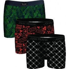 John Frank Logolu Pamuklu 3'lü Paket Boxer Erkek Boxer Jfbs3