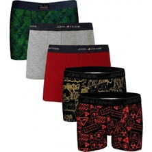 John Frank Logolu Pamuklu 5'li Paket Boxer Erkek Boxer Jfbs5