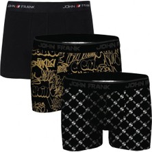 John Frank Logolu Pamuklu 3'lü Paket Boxer Erkek Boxer Jfbs3