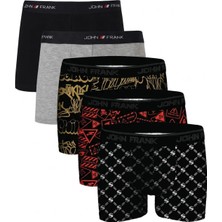 John Frank Logolu Pamuklu 5'li Paket Boxer Erkek Boxer Jfbs5