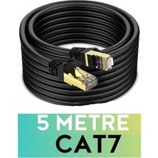 Maxgo 3153 Internet Kablosu 5 Metre - Cat 7 Kablo 5 Metre Ethernet Kablosu Cat7 - 10Gbps Network Kablosu Siyah Renk Ağ Kablosu