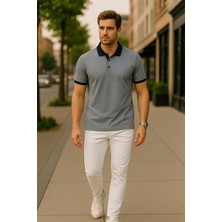Uomo Park Yaka ve Manşet Detaylı Pamuklu Polo Yaka Regular Fit T Shirt 2988-1