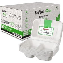 Kafem Ekolojik 2 Göz Kapaklı karton Tabak 25 Li x 10 Paket (Koli)