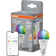 Osram Smart LED Ampul 9W E27 Rgbw 2700K 806LM Duy Wi-Fi Kontrollü Akıllı Aydınlatma