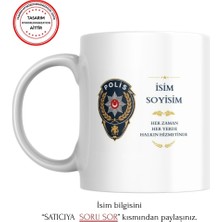 Myworldorganization SARUHAN CONCEPT Kişiye Özel Polis Temalı Baskılı Kupa Bardak - Isme Özel Tasarım