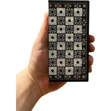 Gift Home Gifthome Pocket Serisi Küçük Boy Metal Antik Taş ve Sedef Desenli Kutulu Klasik Satranç Takımı (13,5 x 13,5 Cm.)