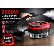 CoverZone Taşınabilir Buharlı Temizleyici 2500W 105°C Yüksek Basınçlı Buhar Makinesi 6 Kademeli Ayar 1200 ml Su Tankı Mutfak Araba Koltuk Halı Cam Temizleme | Orvıca ORM-224