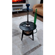 Dnz Ahşap Nargile Sehpası,nargile Masası, Nargile Tutacağı Siyah Kapaklı